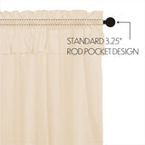 Muslin Ruffled Unbleached Natural Panel Set of 4 84x40