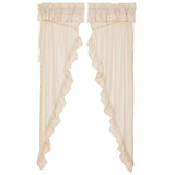 Muslin Ruffled Unbleached Natural Prairie Long Panel Set of 4 84x36x18