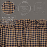 Navy Check Scalloped Swag Set of 4 36x36x16