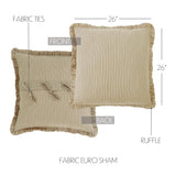 Prairie Winds Fabric Euro Sham Set of 2 26x26