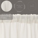 Tobacco Cloth Antique White Balloon Valance Set of 2 Fringed 15x60