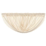 Tobacco Cloth Natural Balloon Valance Set of 2 Fringed 15x60