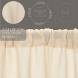 Tobacco Cloth Natural Balloon Valance Set of 2 Fringed 15x60