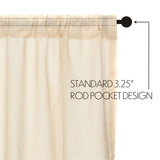Tobacco Cloth Natural Balloon Valance Set of 2 Fringed 15x60
