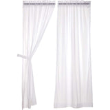 White Ruffled Sheer Panel Set of 4 84x40