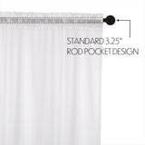 White Ruffled Sheer Tier Set of 4 L36xW36
