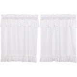 Muslin Ruffled Bleached White Tier Set of 4 L36xW36