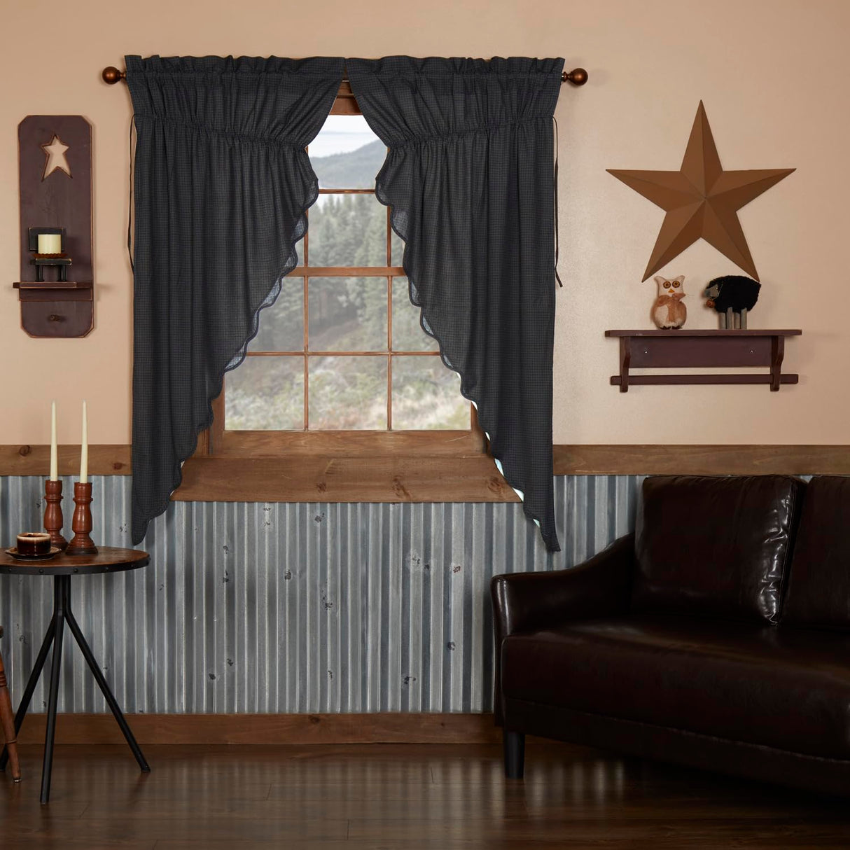 Arlington Prairie Short Panel Scalloped Set of 4 63x36x18