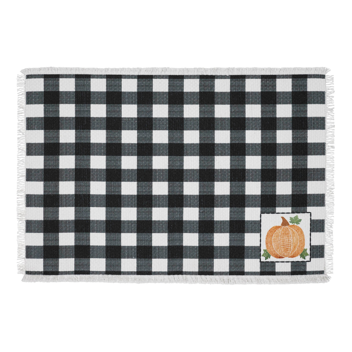 Annie Black Check Pumpkin Placemat Set of 2 13x19, 6 Pack 12 Pack
