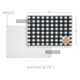 Annie Black Check Pumpkin Placemat Set of 2 13x19, 4 Pack 8 Pack