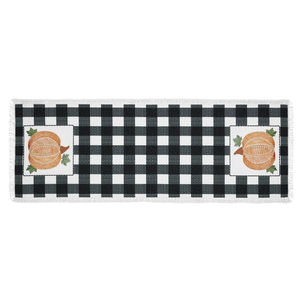 Annie Black Check Pumpkin Runner