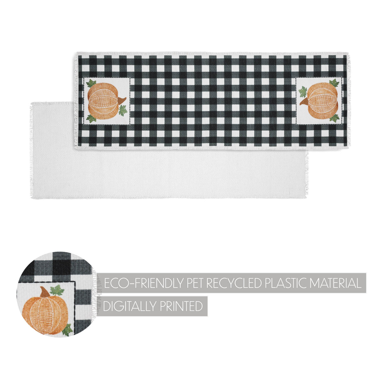 Annie Black Check Pumpkin Runner