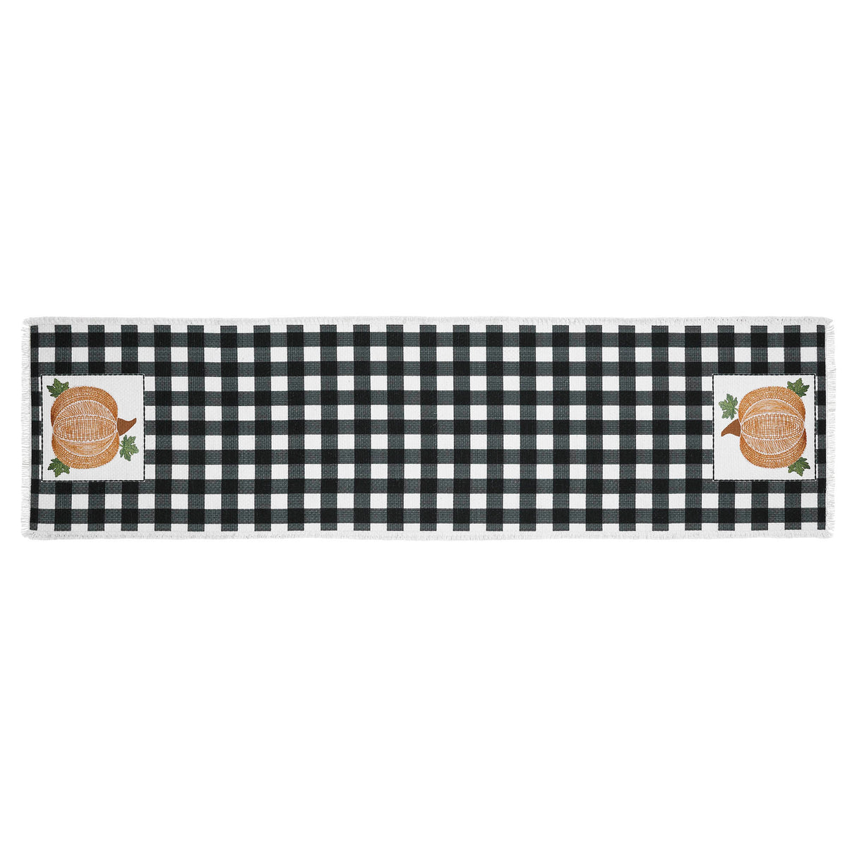 Annie Black Check Pumpkin Runner