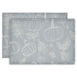Silhouette Pumpkin Grey Placemat Set of 2 13x19