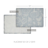 Silhouette Pumpkin Grey Placemat Set of 2 13x19, 4 Pack