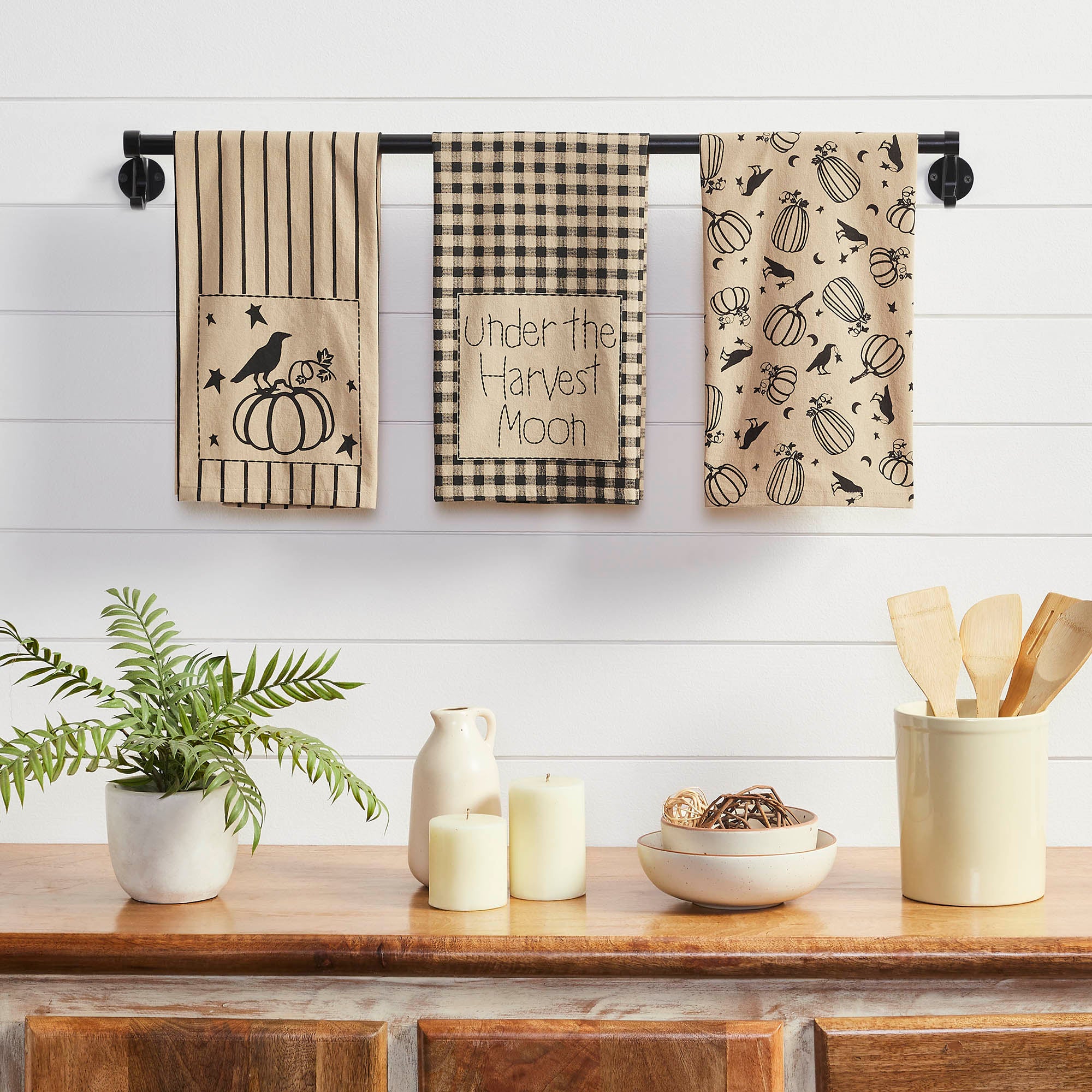 tkmyv FRESH SHEET 10枚入 モデーアGO✕10箱セット Raven Harvest Tea Towel Set of 3 19x28 – VHC Brands Home Decor