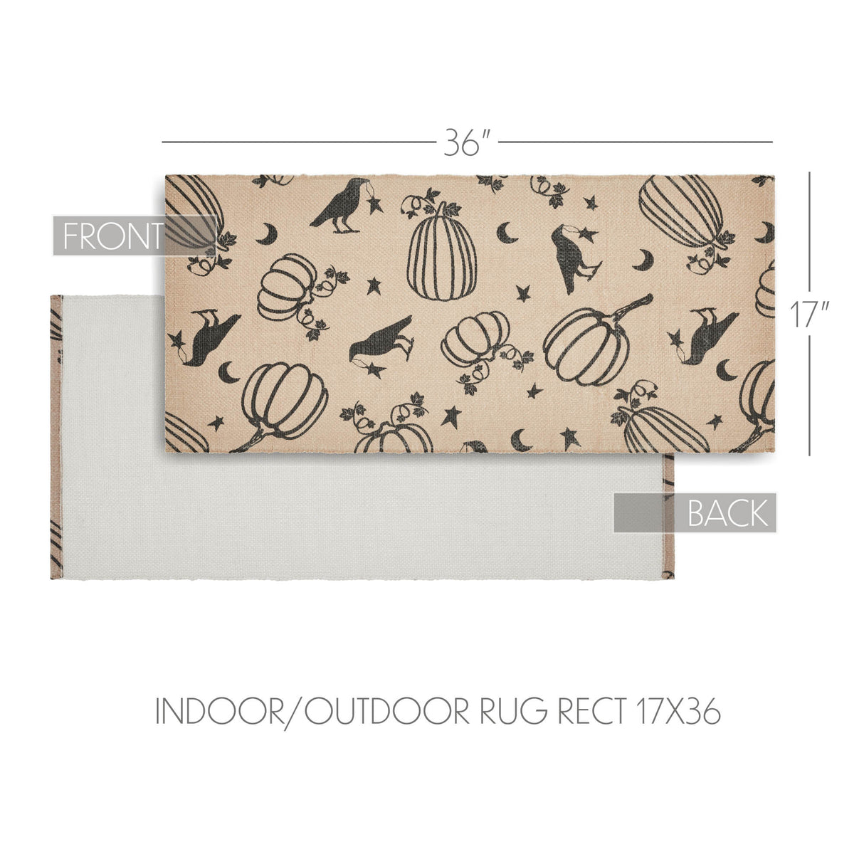 VHC Brands Raven Harvest Natural 2 Piece Rug Set, 17x36 and 17x48
