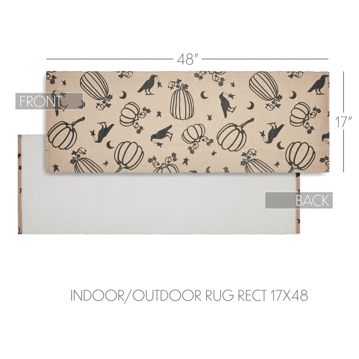 VHC Brands Raven Harvest Natural 2 Piece Rug Set, 17x36 and 17x48