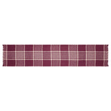 Eston Burgundy Tan Plaid Runner 12x60