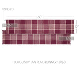 Eston Burgundy Tan Plaid Runner 12x60