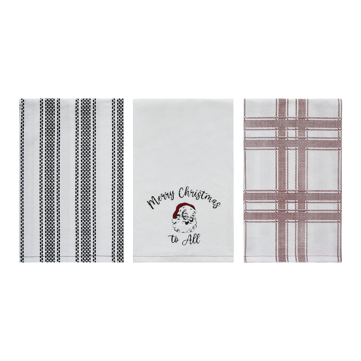 84080-Annie-Check-Vintage-Santa-Tea-Towel-Set-of-3-19x28-image-2