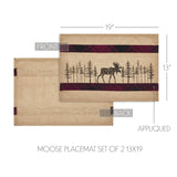 Cumberland Moose Placemat Set of 2 13x19, 3 Pack 6 Pack