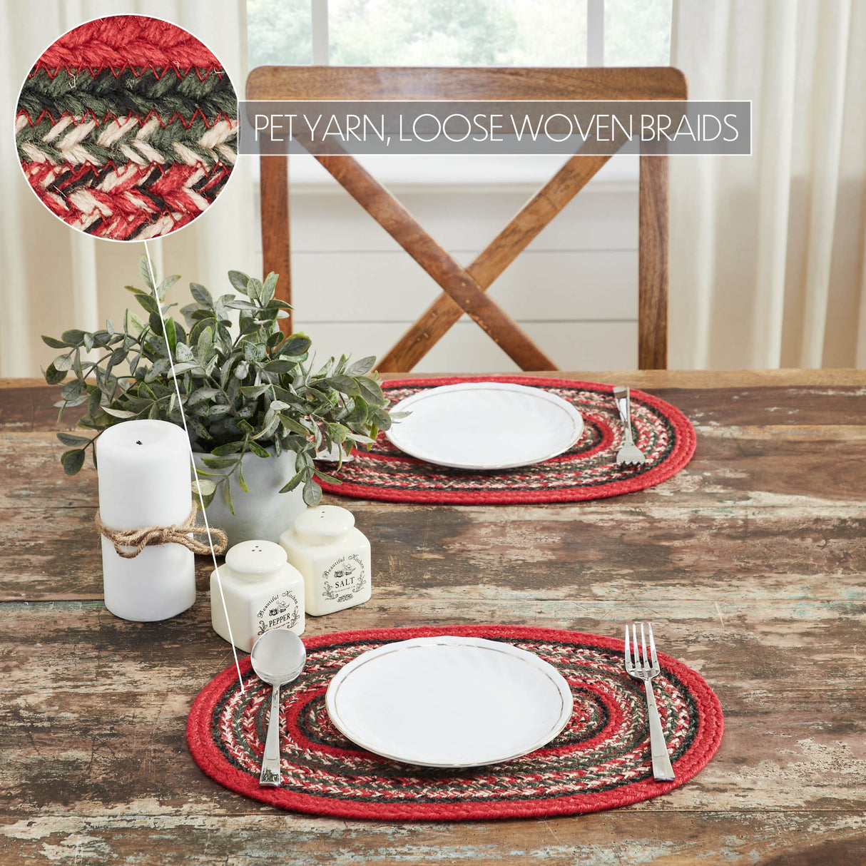 Forrester Indoor/Outdoor Oval Placemat 10x15, 4 Pack 4 Pack