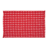 Gallen Red White Placemat Set of 2 Fringed 13x19, 4 Pack 8 Pack