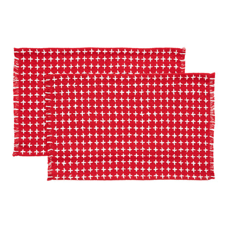 84139-Gallen-Red-White-Placemat-Set-of-2-Fringed-13x19-image-3