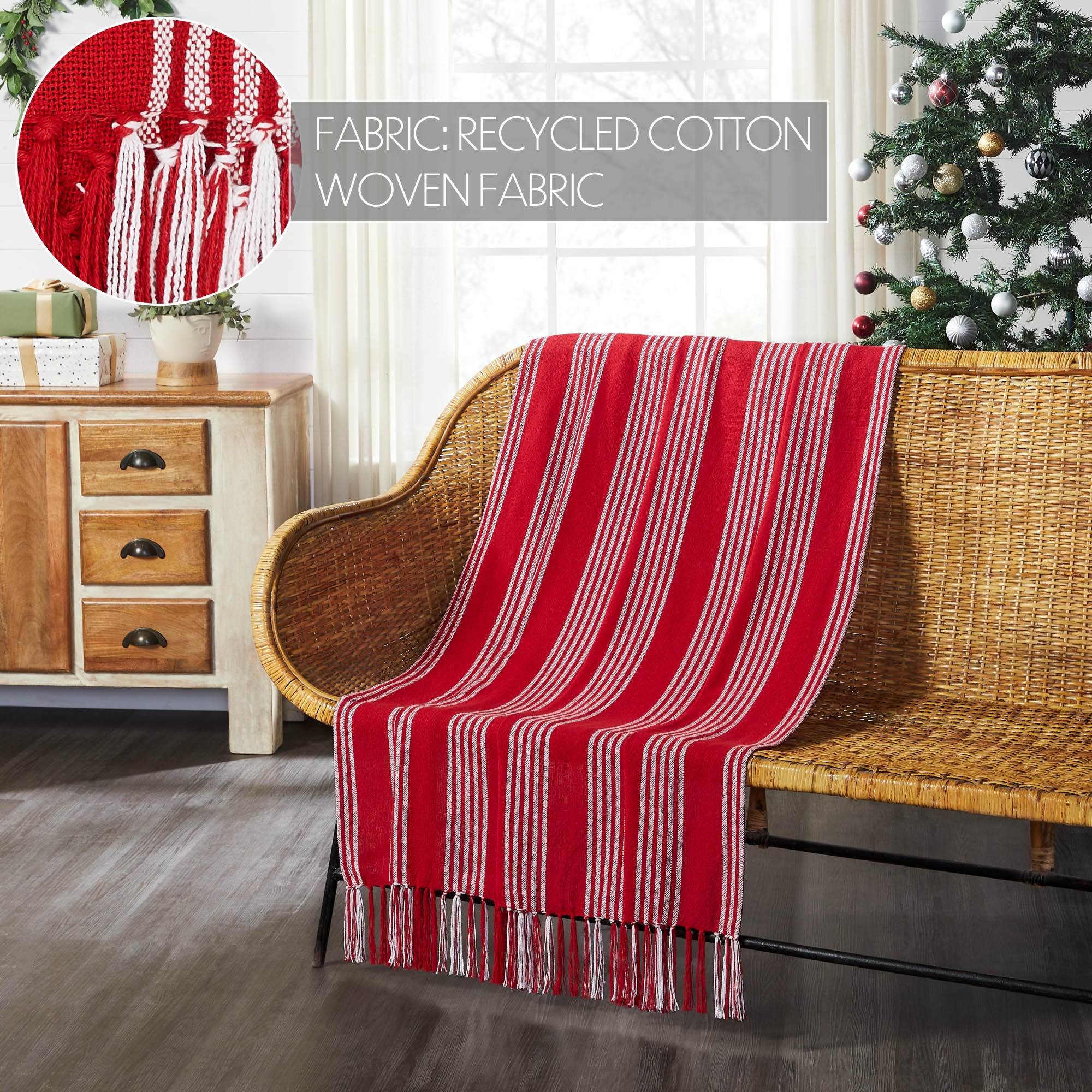 Arendal Red Stripe Woven Throw 50x60 – VHC Brands Home Decor