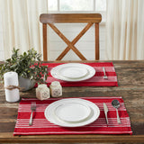 Arendal Red Stripe Placemat Set of 2 Fringed 13x19, 6 Pack 12 Pack