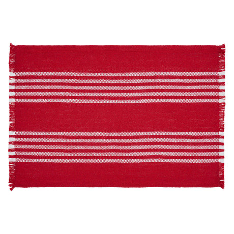 84146-Arendal-Red-Stripe-Placemat-Set-of-2-Fringed-13x19-image-2