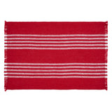 Arendal Red Stripe Placemat Set of 2 Fringed 13x19, 4 Pack
