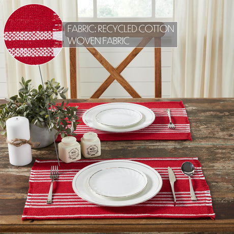 84146-Arendal-Red-Stripe-Placemat-Set-of-2-Fringed-13x19-image-6