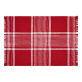 Eston Red White Plaid Placemat Set of 2 Fringed 13x19, 4 Pack 8 Pack