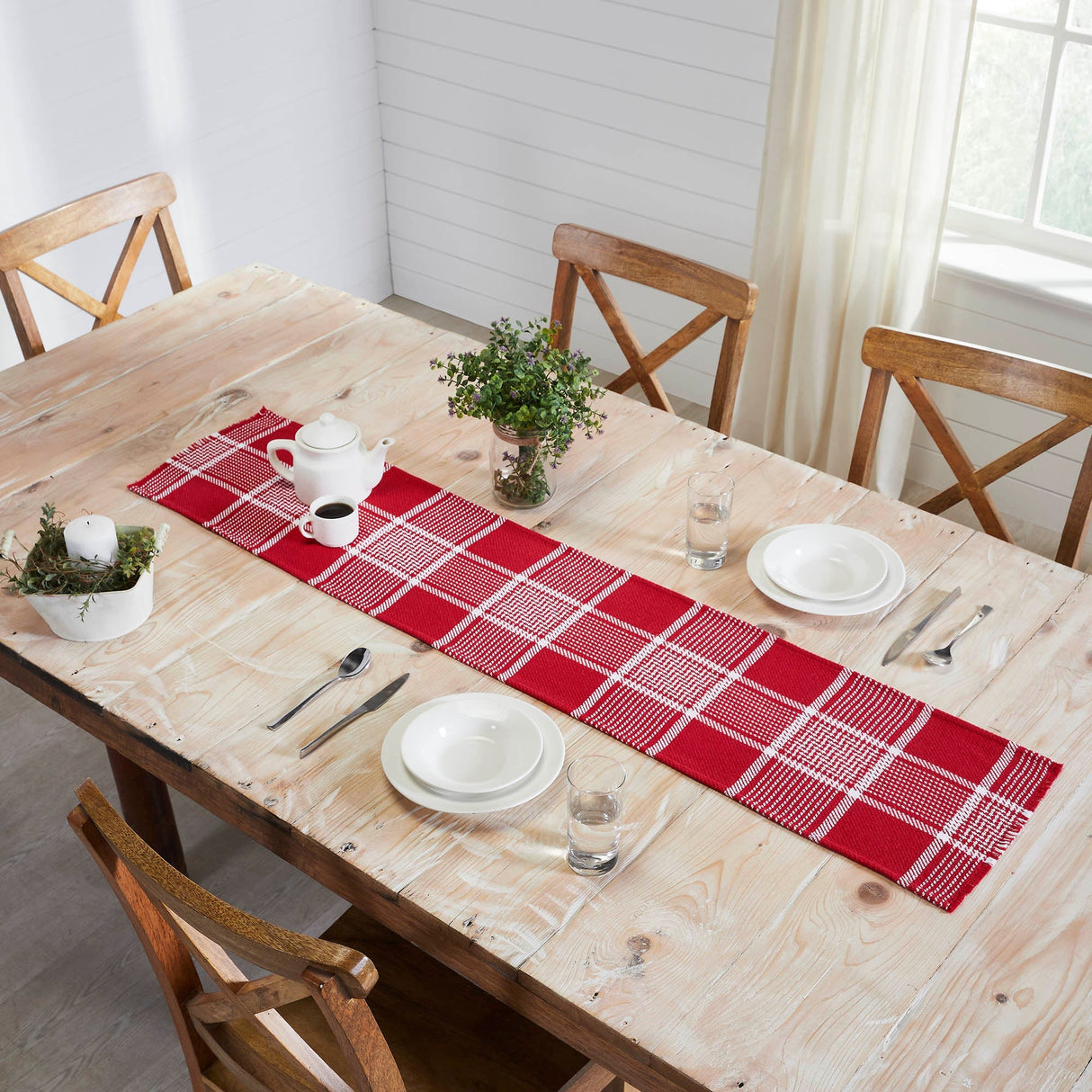 84158-Eston-Red-White-Plaid-Runner-Fringed-12x60-image-1