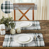 Harper Plaid Green White Placemat Set of 2 Fringed 13x19, 3 Pack 6 Pack