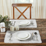Yuletide Burlap Antique White Snowflake Placemat Set of 2 13x19, 4 Pack