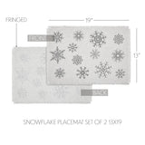 Yuletide Burlap Antique White Snowflake Placemat Set of 2 13x19, 6 Pack 12 Pack
