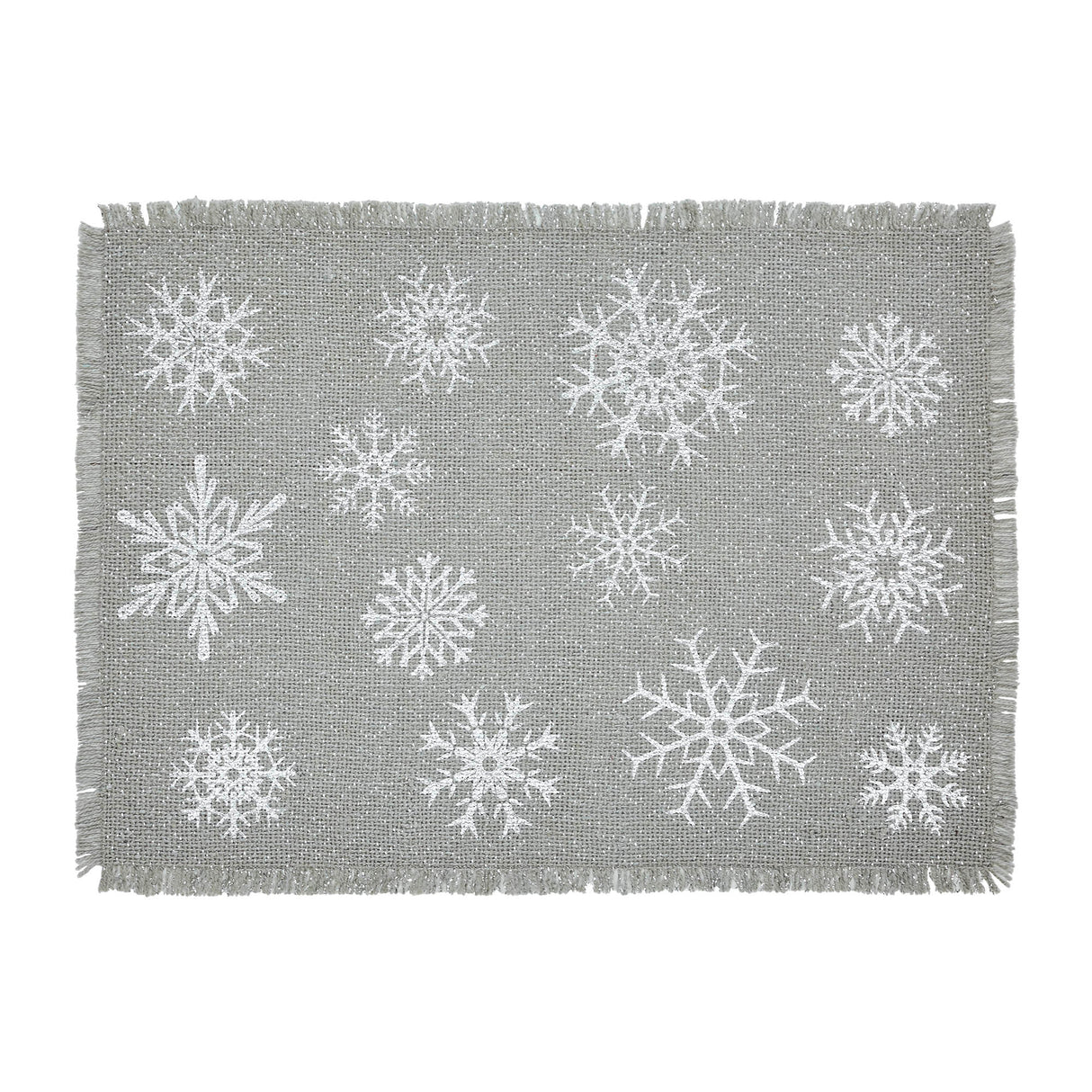 Yuletide Burlap Dove Grey Snowflake Placemat Set of 2 13x19, 4 Pack 8 Pack