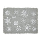 Yuletide Burlap Dove Grey Snowflake Placemat Set of 2 13x19, 4 Pack 8 Pack