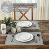 Yuletide Burlap Dove Grey Snowflake Placemat Set of 2 13x19, 4 Pack