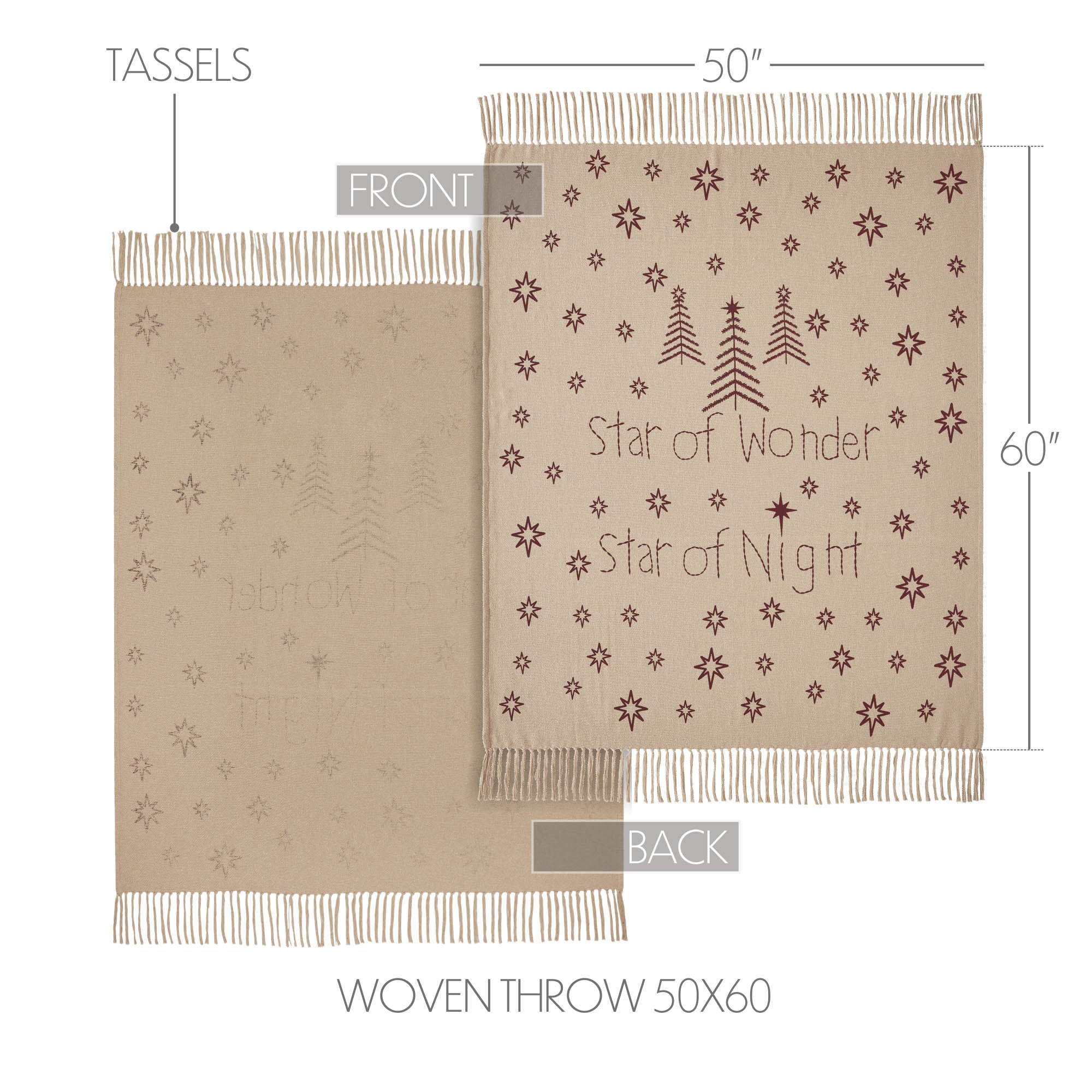 Star of Wonder Woven Throw 50x60 – VHC Brands Home Decor
