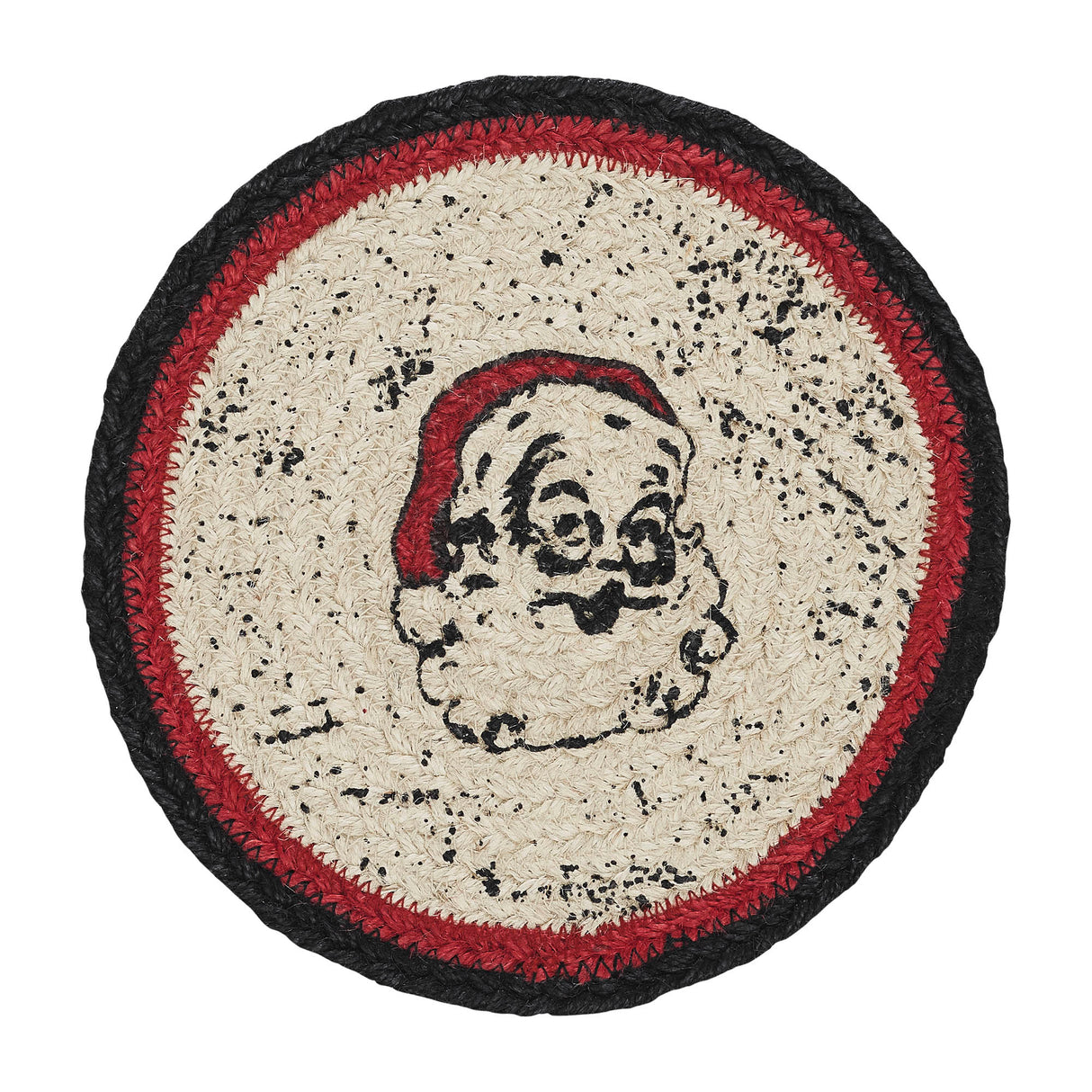Jolly Ole Santa Jute Trivet 8 inch Diameter, Set of 3