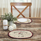 Jolly Ole Santa Jute Oval Placemat 10x15, 2 Pack