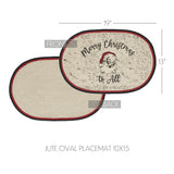 Jolly Ole Santa Jute Oval Placemat 13x19, 12 Pack 12 Pack