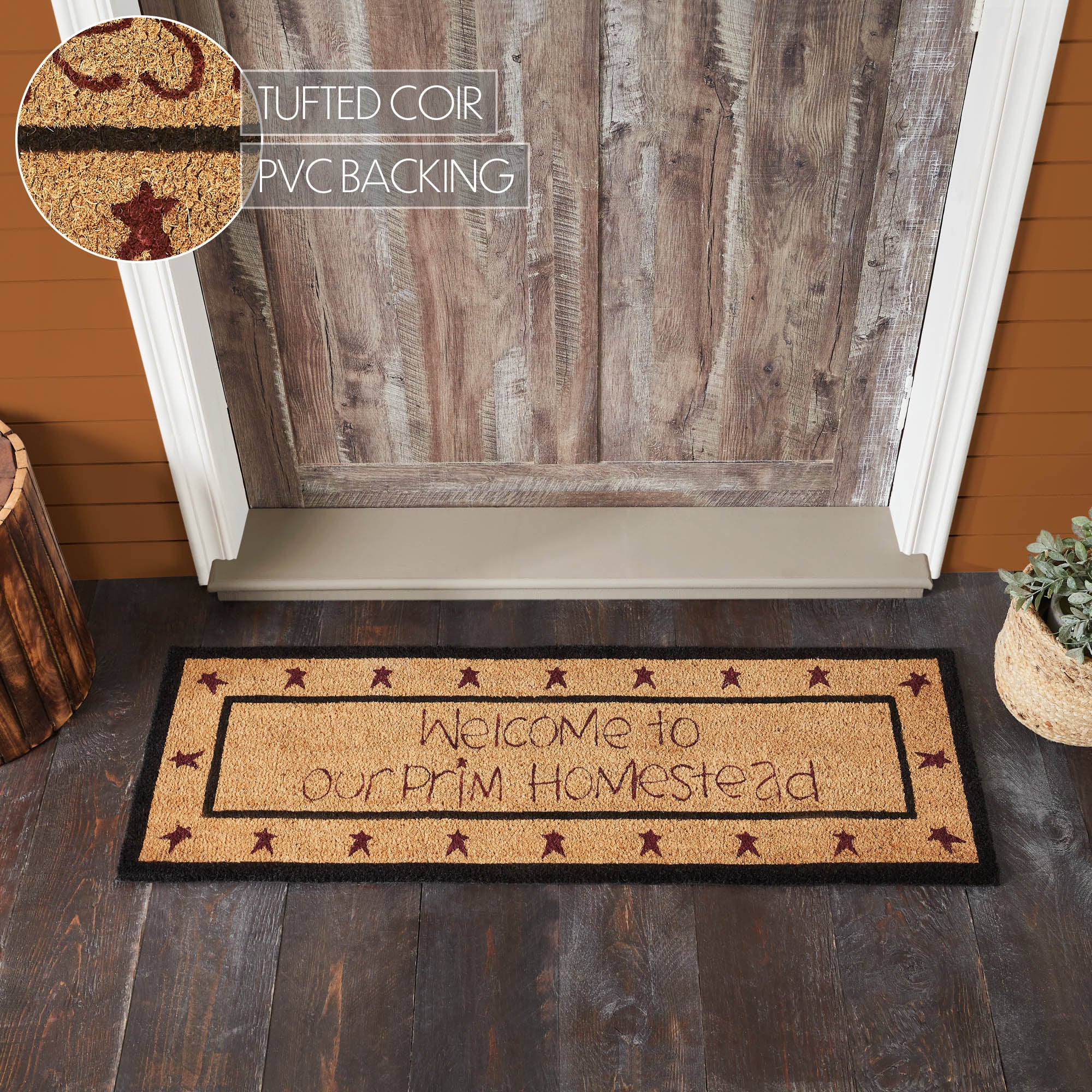Connell Coir Welcome Rug Rect Stars 17x48 – VHC Brands Home Decor
