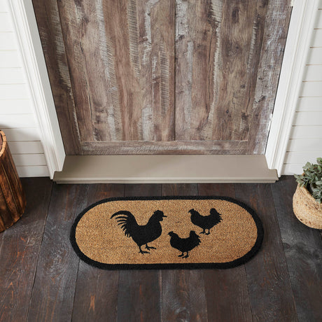 84267-Down-Home-Rooster-&-Hens-Coir-Rug-Oval-17x36-image-2