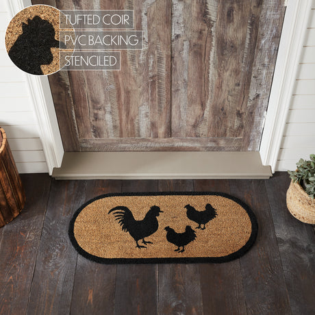 84267-Down-Home-Rooster-&-Hens-Coir-Rug-Oval-17x36-image-7