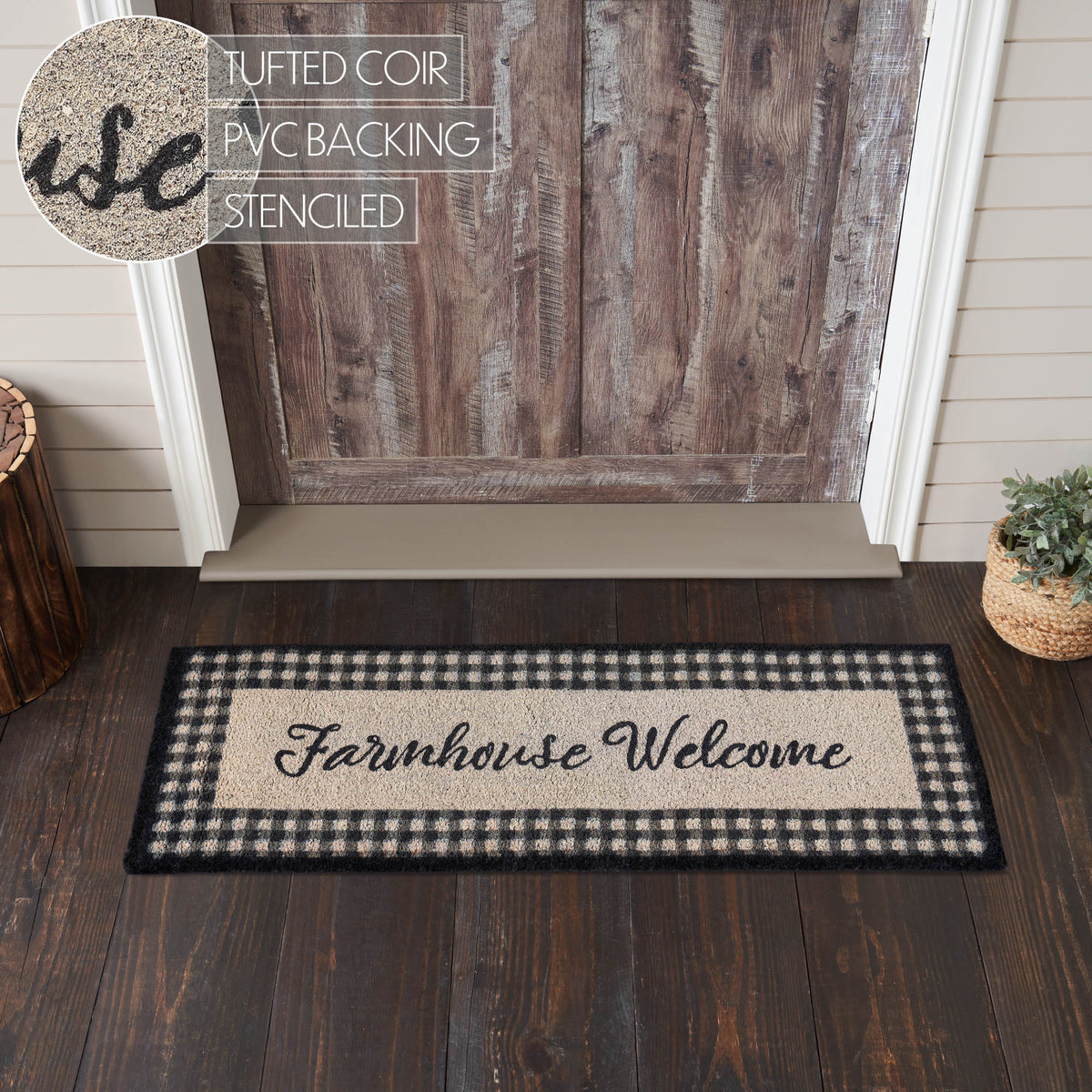 Coir Rugs Designs Finders Keepers Farmhouse Welcome Coir Rug Rect 17x48 – VHC Brands Home ...